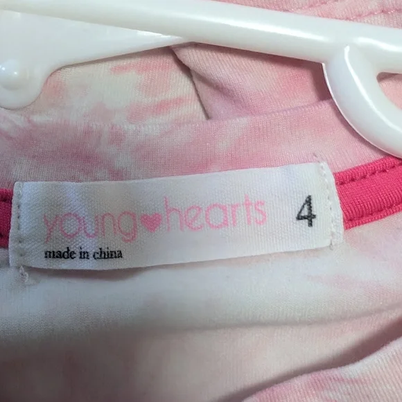 Pink and Purple Tie-Dye Short Sleeve Tee with Sequin Heart - Picture 5 of 6